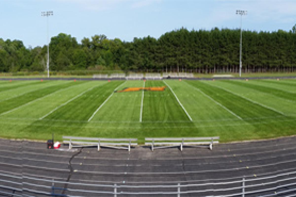 Mishicot High School football field and track. Please see the link below to download a large, panoramic version of this image.